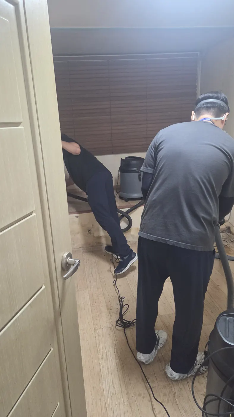 습식 진공 작업 — 세종시 침수청소 현장