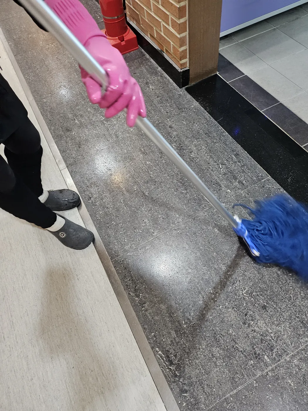세정 진행 — 다정동 학교청소 현장